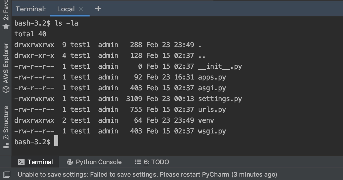 Pycharm ファイル 上書き 更新 出来ない 権限設定 しすろぐ