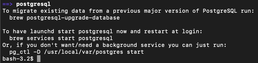 Homebrew PostgreSql インストール DB テーブル 作成 しすろぐ