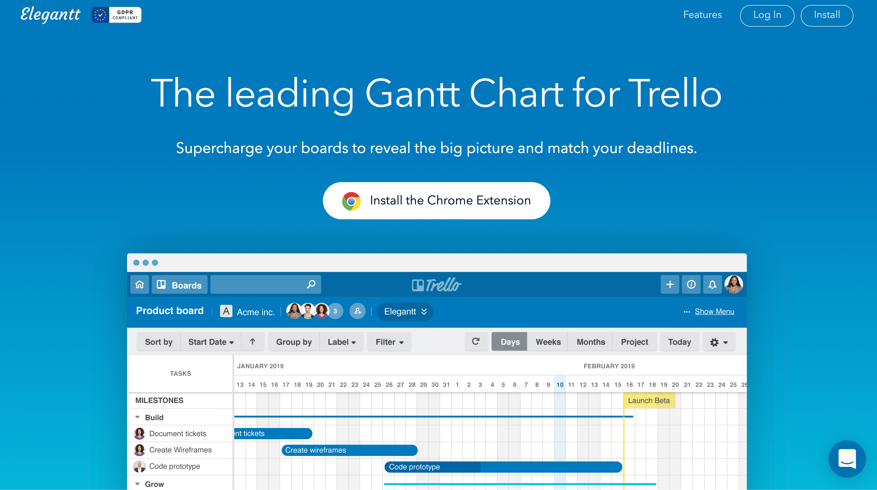 Trello ガントチャート プラグイン Elegantt 導入 しすろぐ