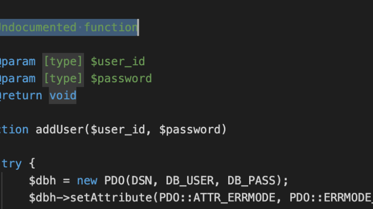 PHP DocBlocker インストール Visual Studio Code - しすろぐ