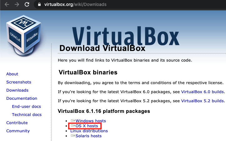 VirtualBox 公式ページ