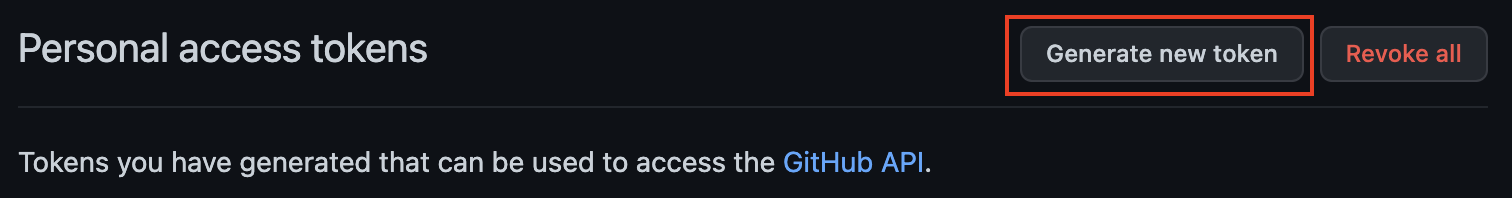 GitHub Generate new token