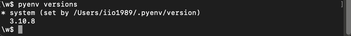 pyenv versions