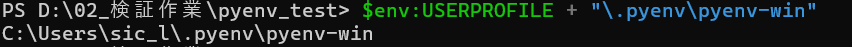 check pyenv install dir