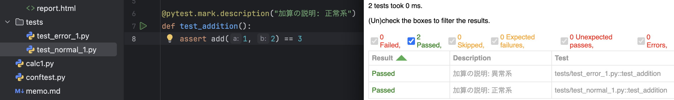 Python pytest レポート出力 カスタマイズ - しすろぐ